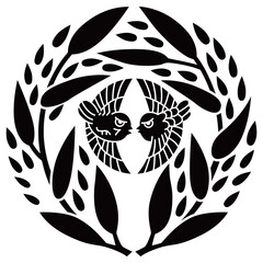 家紋です。柳生家笹といいます。