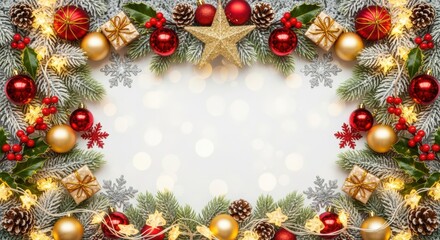 Festive christmas decoration home interior digital image cozy environment front view holiday spirit with ornaments and lights