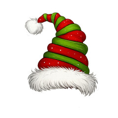 christmas tree with santa hat