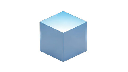 Fototapeta premium Blue Cube Isolated on White Background
