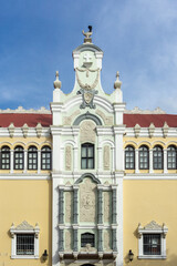 Fototapeta premium Historic Municipal Palace Facade with Neoclassical Architecture in Casco Viejo Panama City