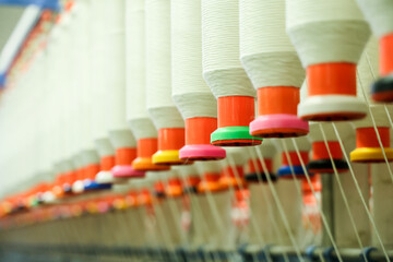 Modern spinning equipment on the production line