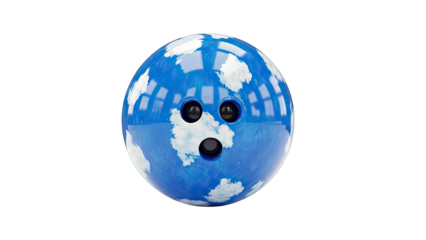 Bowling Ball with Sky Design on White Background