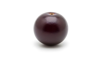 Single Dark Purple Berry on White Background