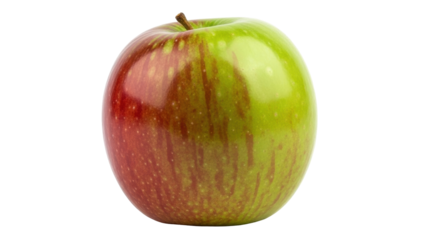 Isolated Apple in Studio Light Showing Red Green Skin; Healthy Diet, Food, and Raw Nutrition