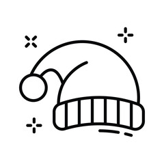 Classic Santa hat with a pom pom, festive headwear.