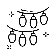 Beautiful outline decorative lights icon for christmas and festive parties