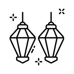 Creatively designed trendy outline icon of christmas lantern