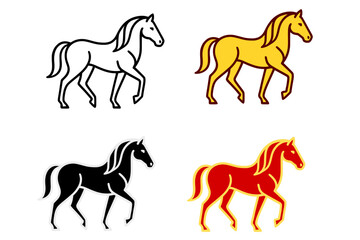 Minimalist horse icon, simple line drawing of a horse is ideal for logos, branding