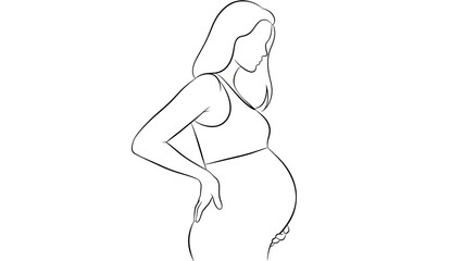 Elegant monochrome depiction of a pregnant woman showcasing beauty and anticipation