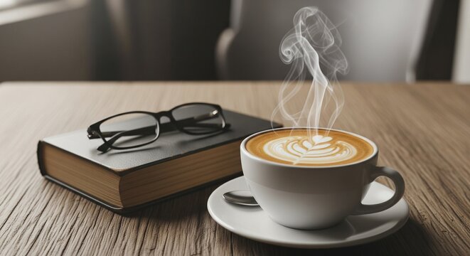 cup of coffee with cinnamon sticks - Powered by Adobe