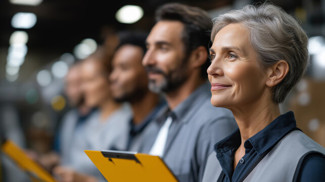 Faceless multiethnic specialists with technical expertise collaborating industrial development teamwork solar panel facility operation sustainable energy production oversight - Powered by Adobe