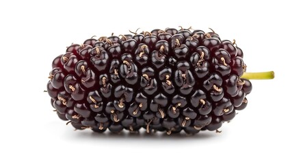 Fresh Mulberry Fruit Isolated on White Background
