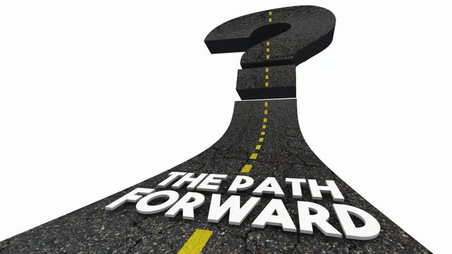 The Path Forward Question Mark Road Uncertainty Future 3d Animation