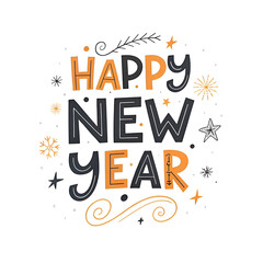 a white background with a black and orange text