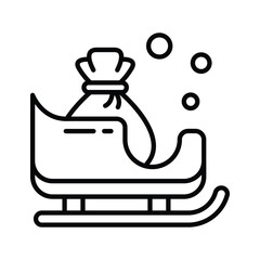 Take your hands on this amazing outline icon of santa sleigh