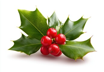Holly Berries with Green Leaves - Perfect for Christmas Decor and Seasonal Design