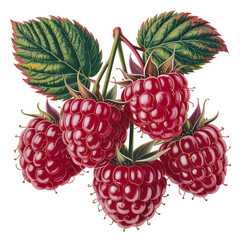 Fresh ripe raspberry and blackberry berries isolated on white, a delicious summer fruit