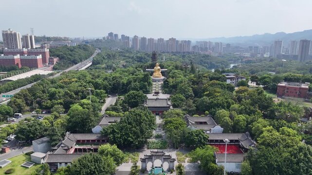 Huayan Temple Chongqing Aerial View - Scenic Tourist Area