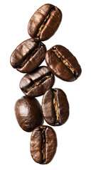 Obraz premium Close Up Macro Isolated Roasted Aroma Coffee Bean Pile Still Life. Ai Generated Images