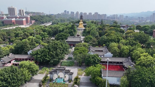 Huayan Temple Chongqing Aerial View - Buddhist Temple & Urban Landscape