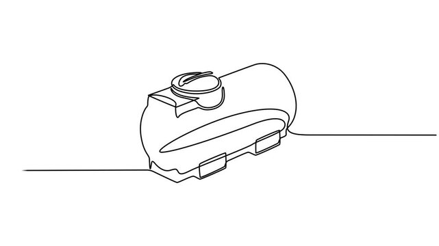 minimalist continuous one line drawing illustration of a realistic barrel, Oil barrel icon hand drawn with single one continuous line. Isolated vector illustration, can, animation, motion, video