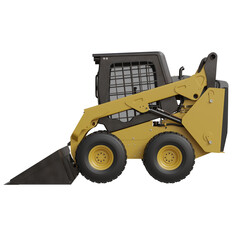 Construction equipment for excavation and landscaping with yellow color and compact shape