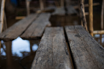 Wooden Path Above Rainy Flood