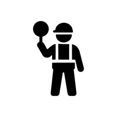 Construction Site Traffic Worker Icon