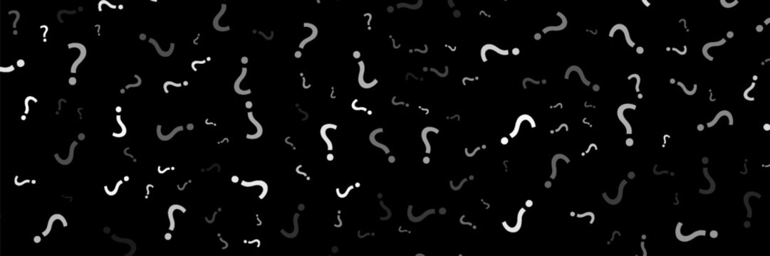 Question mark Seamless Dark pattern. Seamless repeating tiling question flat pattern. 
