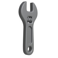 Adjustable wrench in gray color made with metal, popular tool for mechanics and DIY projects