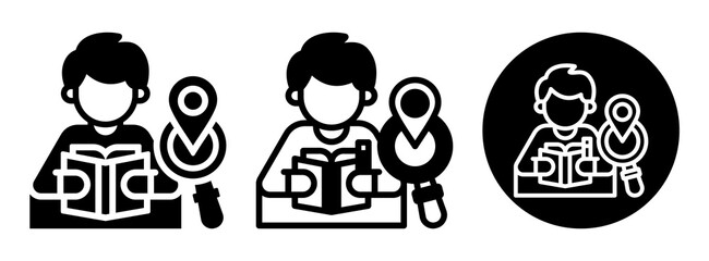 Homework Tracker Icon Collection Glyph & Mixed Style