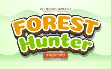 Forest Hunter 3D Text Effect Editable Vector Style