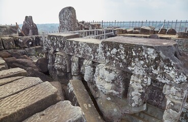 Prasat Thom at the ancient Khmer capital of Koh Ker, known for its unique pyramid