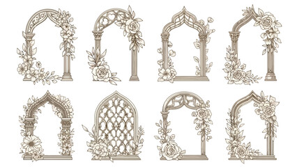 Elegant Decorative Archway Designs with Floral and Architectural Elements for Creative Projects