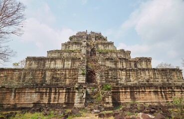 Prasat Thom at the ancient Khmer capital of Koh Ker, known for its unique pyramid