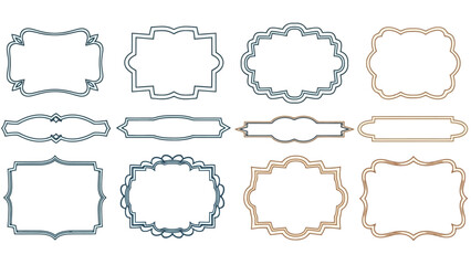 Fototapeta premium Elegant Assortment of Decorative Frames Vintage Ornament Borders for Invitations and Design Projects