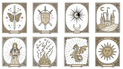 Mystical Oracle Cards A Collection of Celestial, Mythical, and Symbolic Illustrations for Guidance and Insight