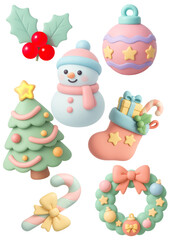 민크색 크리스마스 장식품