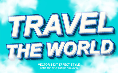 Fototapeta premium travel the world holiday vacation journey typography lettering editable text effect font style template