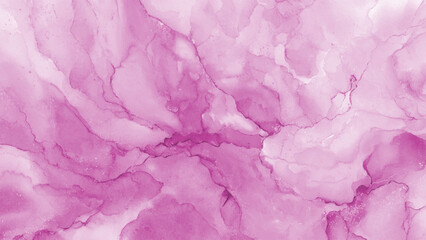 Vibrant pink and magenta abstract watercolor texture background with fluid flowing ink art design for modern luxury decoration