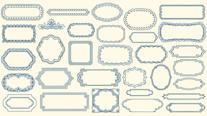 Elegant Collection of Vintage Ornate Frames and Decorative Borders, Ideal for Adding a Classic Touch to Certificates, Invitations, and Graphic Design Projects