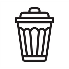 Classic Garbage Can Line Icon for Delete Function