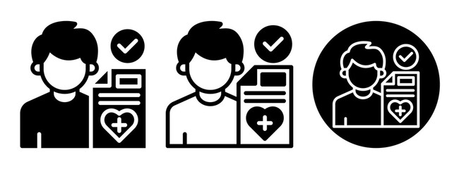 Health Check Icon Collection Glyph & Mixed Style