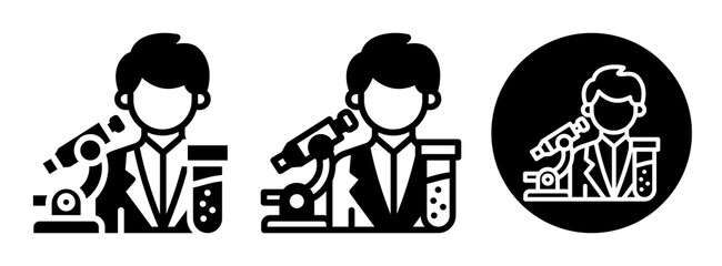 Obraz premium Lab Worker Icon Collection Glyph & Mixed Style