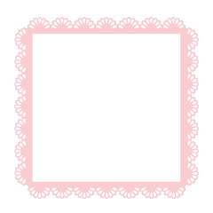 Simple pink lace frame, square tag, label