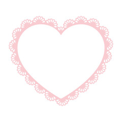 Simple pink lace frame, heart tag, label