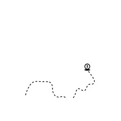 Sleek and versatile black ribbon element forming a minimalist arch or handle shape, ideal for sophisticated graphic design projects and elegant branding solutions