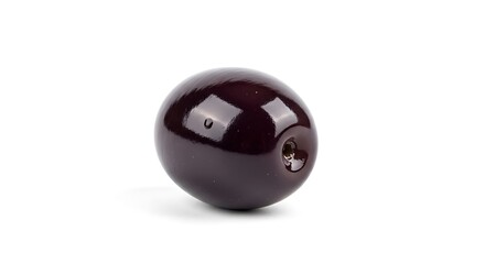 Single Black Olive Isolated on White Background