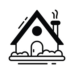 A captivating landscape design of snow house, glyph icon